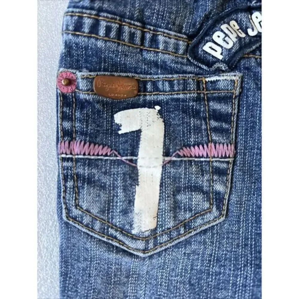 Pepe Jeans London Girls Jeans‎ Size 2T Y2K Vintage Punk Old School